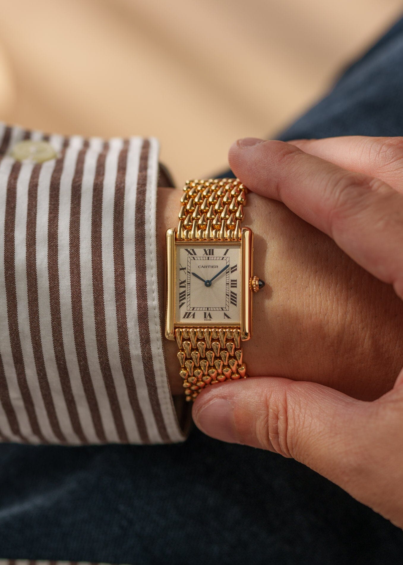 Cartier タンク ルイ カルティエ LM 16121 YG エクストラフラット 箱保証書付き Watch CARTIER 