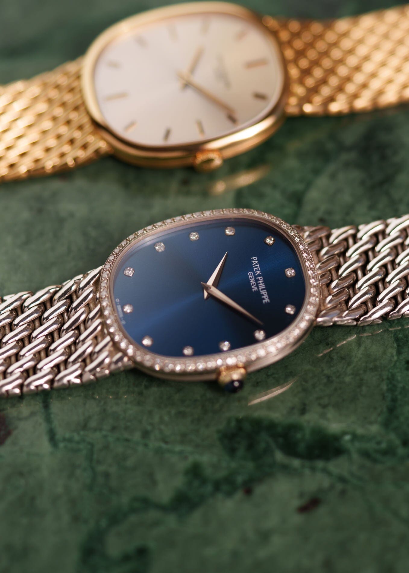 Patek Philippe ゴールデンエリプス 3849 WG ベゼルダイヤ ブルーダイアル 保証書付き Watch PATEK PHILIPPE 