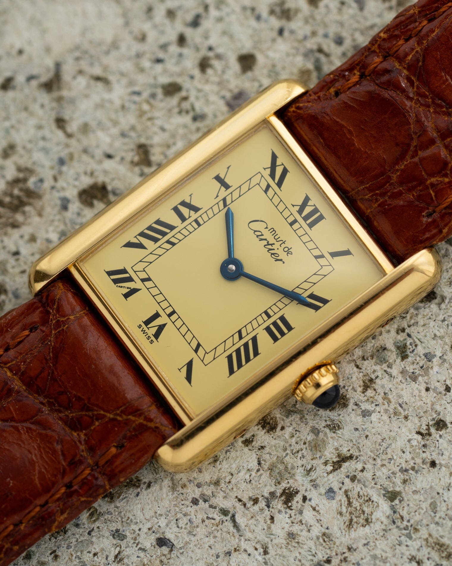 カルティエ マストタンク LM アイボリーローマン QZ Watch CARTIER 