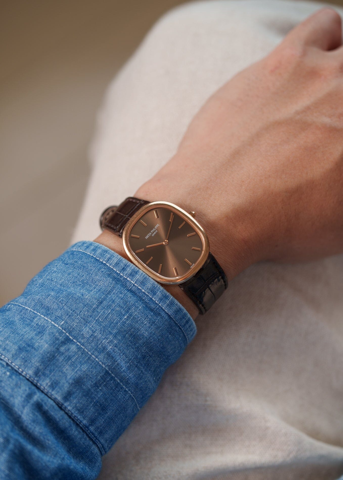 Patek Philippe ゴールデンエリプス 3738 "Jumbo" 自動巻き PG ブラウンダイアル Watch PATEK PHILIPPE 