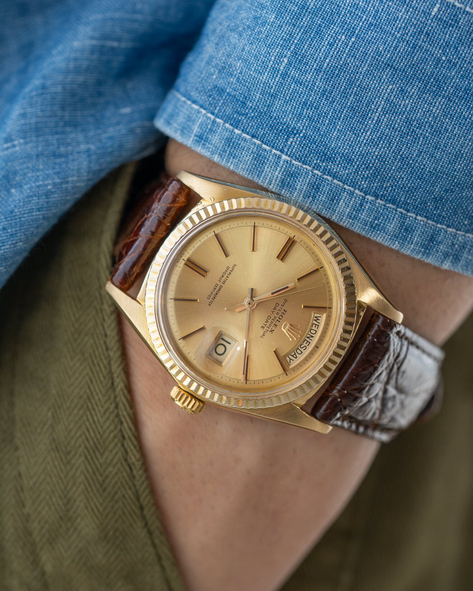 Rolex Day-Date 1803 YG Champagne Dial from 1967 ARBITRO