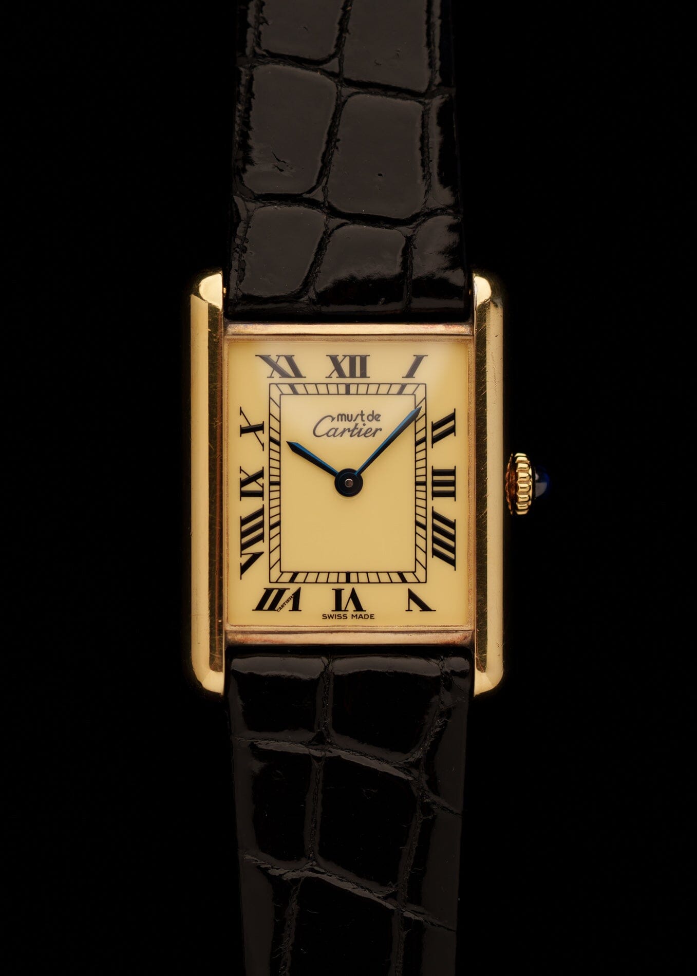 カルティエ　マストタンクLM 永久保証書付き Cartier】カルティエマストタンク LM手巻きアイボリーローマ永久