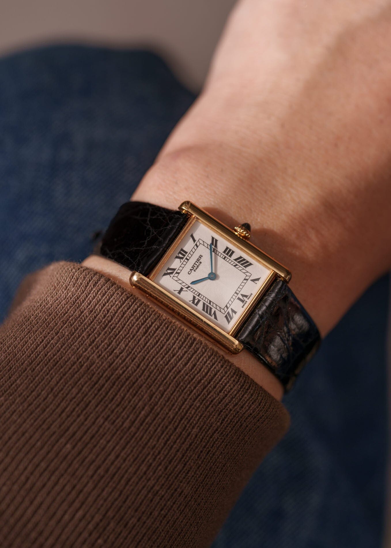 Cartier タンク ルイ カルティエ LM YG CPCP Cal.21 (FP) 1600B 箱付き
