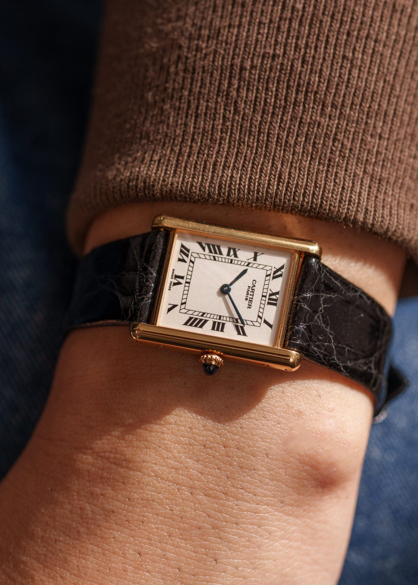 Cartier タンク ルイ カルティエ LM YG CPCP Cal.21 (FP) 1600B 箱付き