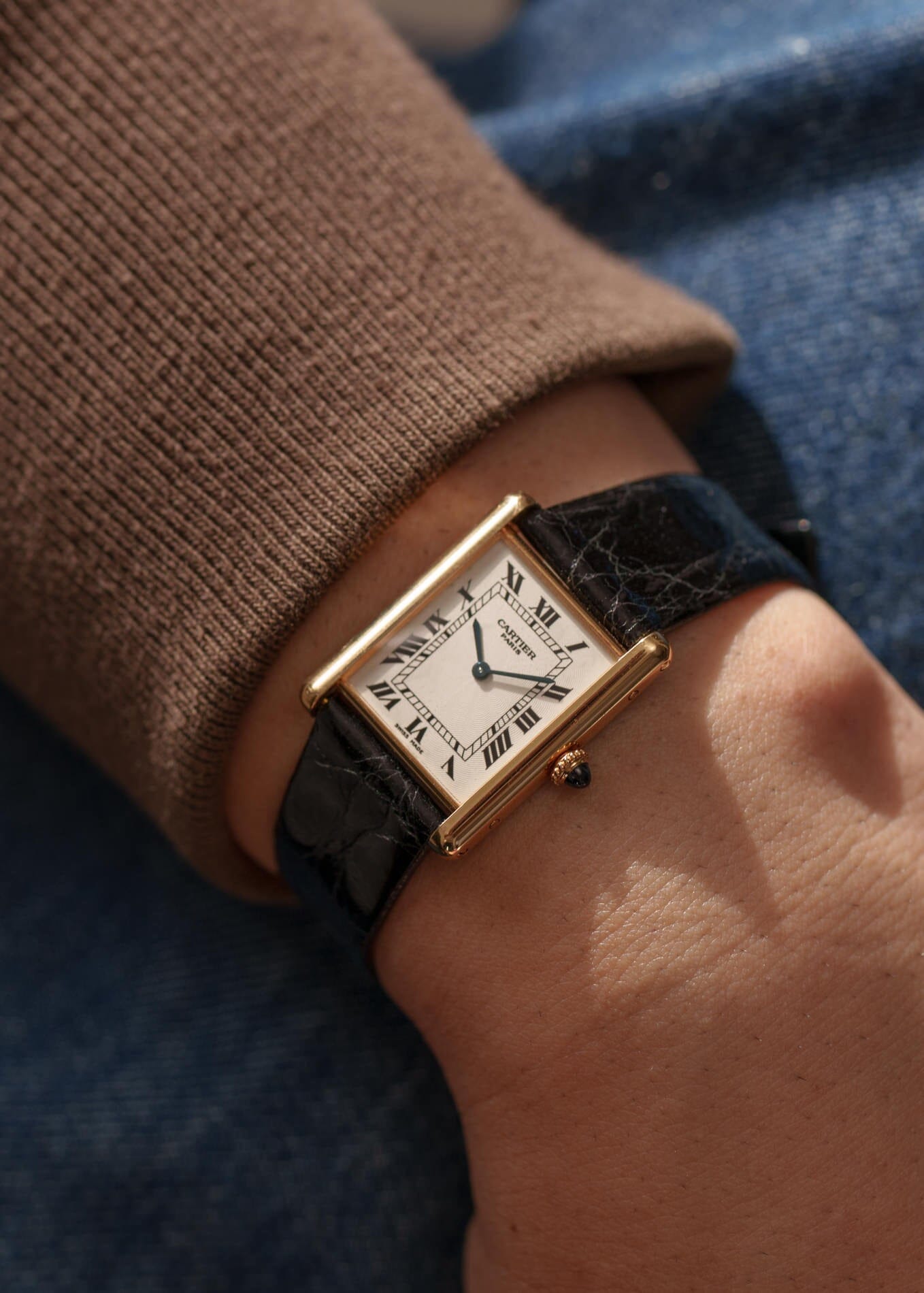 Cartier タンク ルイ カルティエ LM YG CPCP Cal.21 (FP) 1600B 箱付き