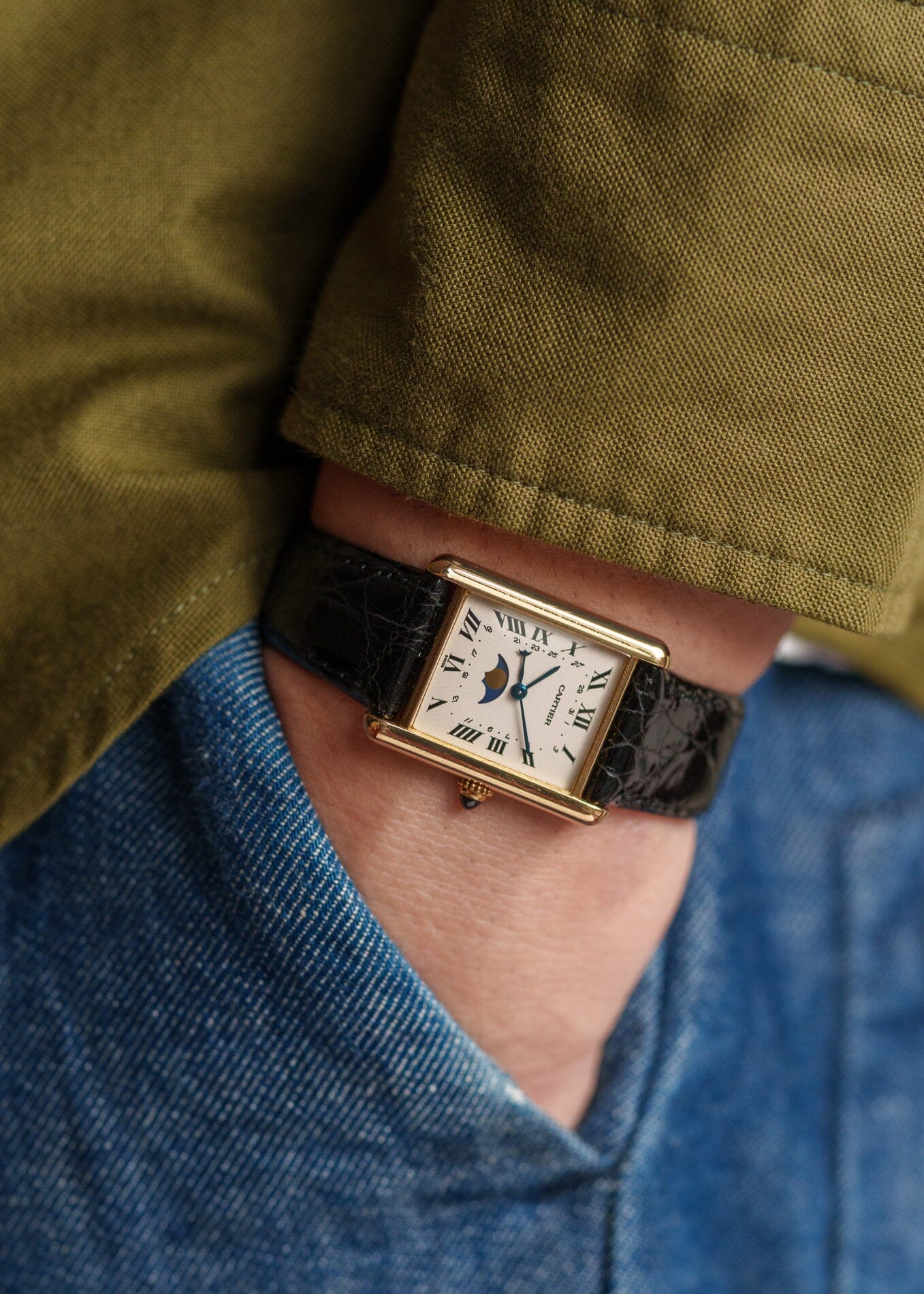 Cartier タンク ルイ カルティエ LM 819001 YG ムーンフェイズ
