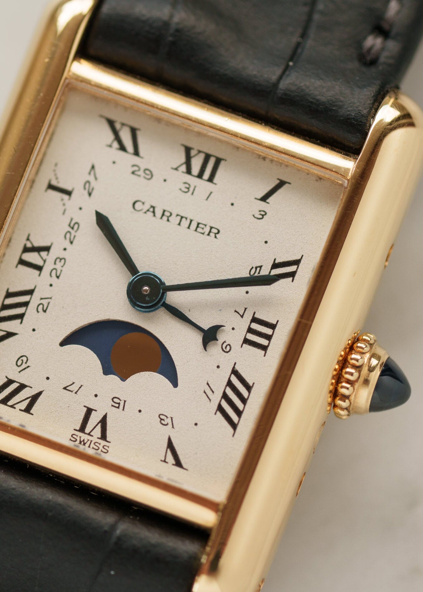 Cartier タンク ルイ カルティエ SM 819003 YG ムーンフェイズ Watch CARTIER 