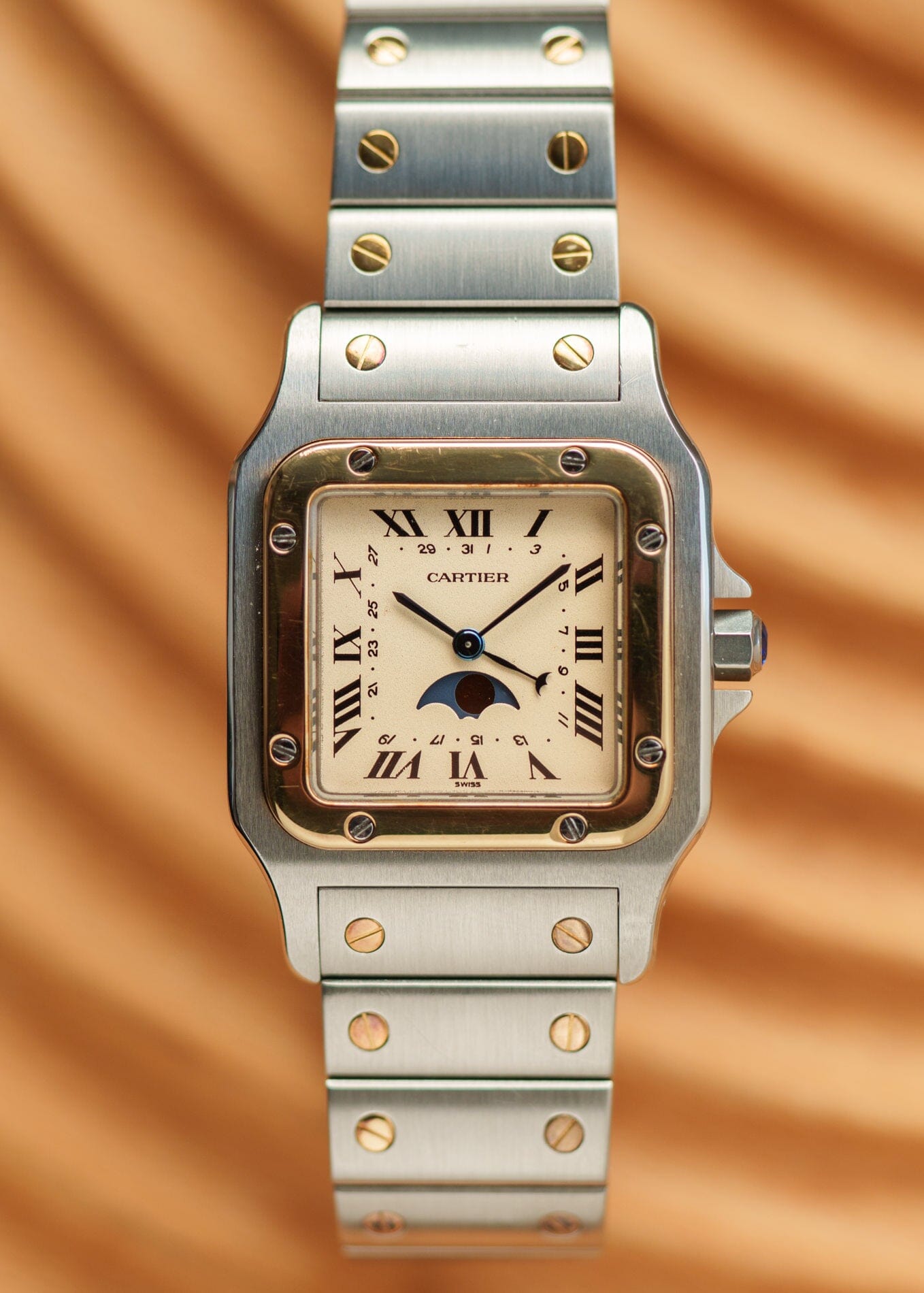 カルティエ サントス ガルベ LM ムーンフェイズ 119901 YG SS Cartier サントスガルベ LM 119901 ムーンフェイズ | ARBITRO