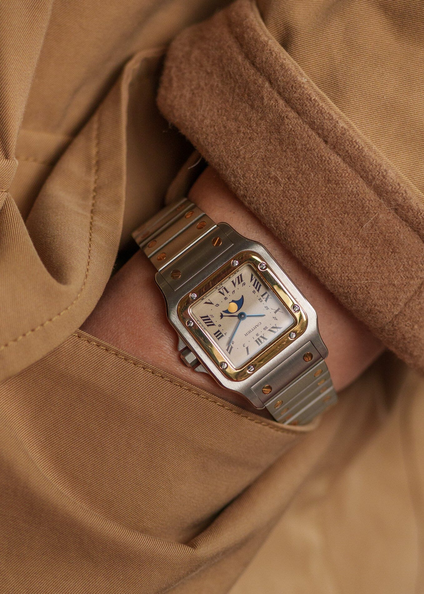 カルティエ サントス ガルベ LM ムーンフェイズ 119901 YG SS Cartier サントスガルベ LM 119901 ムーンフェイズ | ARBITRO