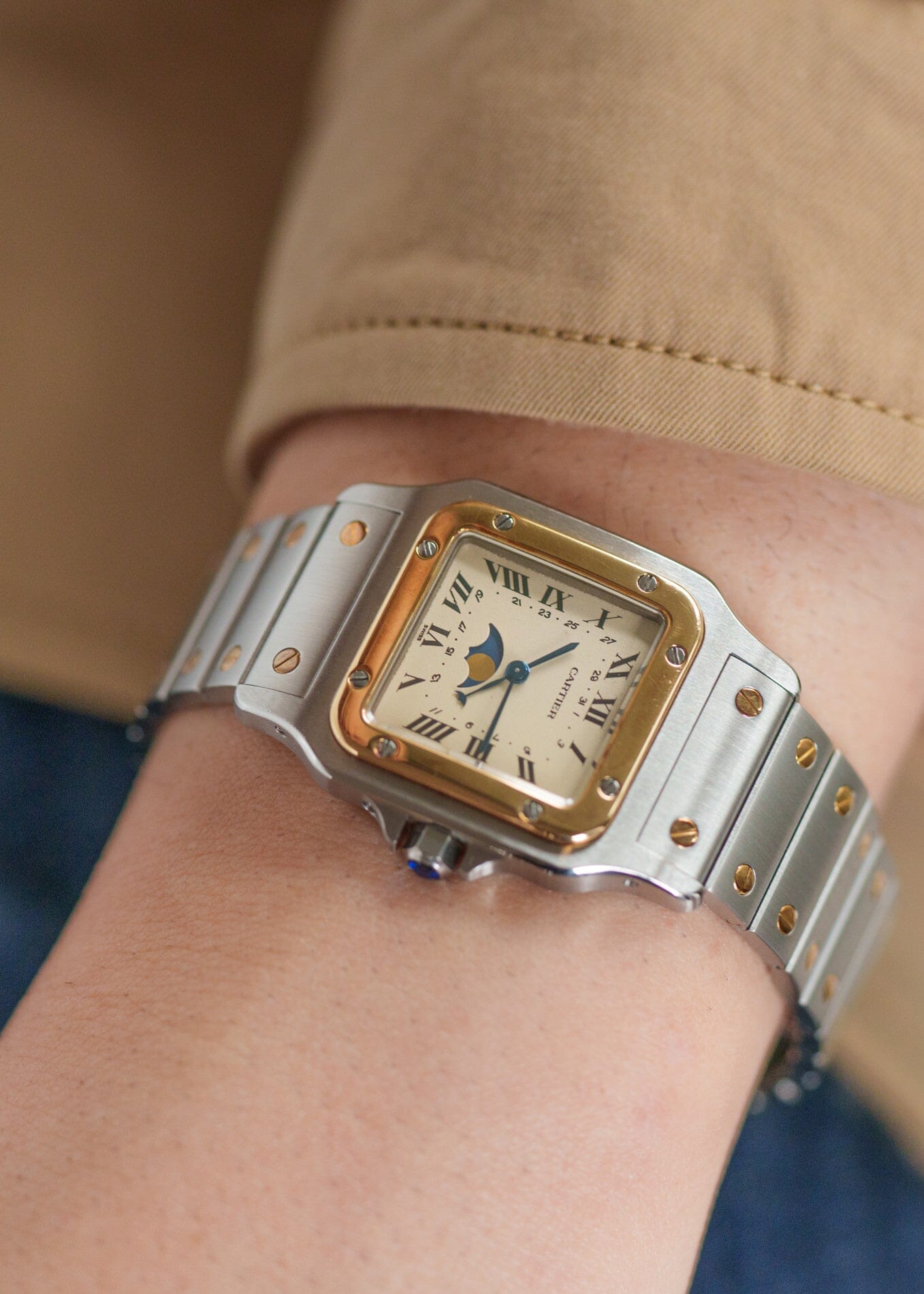 カルティエ サントス ガルベ LM ムーンフェイズ 119901 YG SS Cartier サントスガルベ LM 119901 ムーンフェイズ | ARBITRO