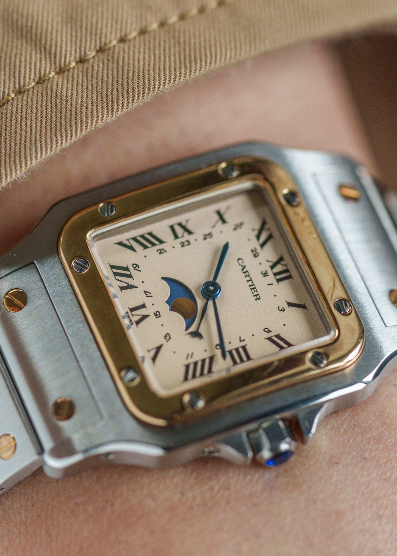 カルティエ サントス ガルベ LM ムーンフェイズ 119901 YG SS Cartier サントスガルベ LM 119901 ムーンフェイズ | ARBITRO