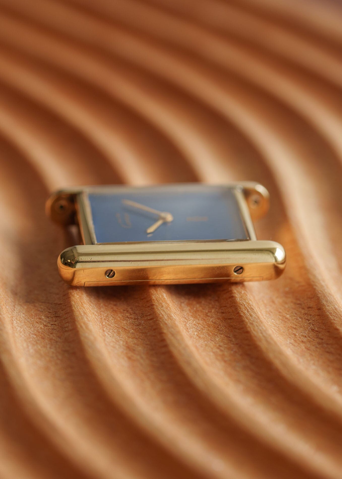 must de Cartier Tank Mens Lapis Blue Dial Manual Winding 1970s