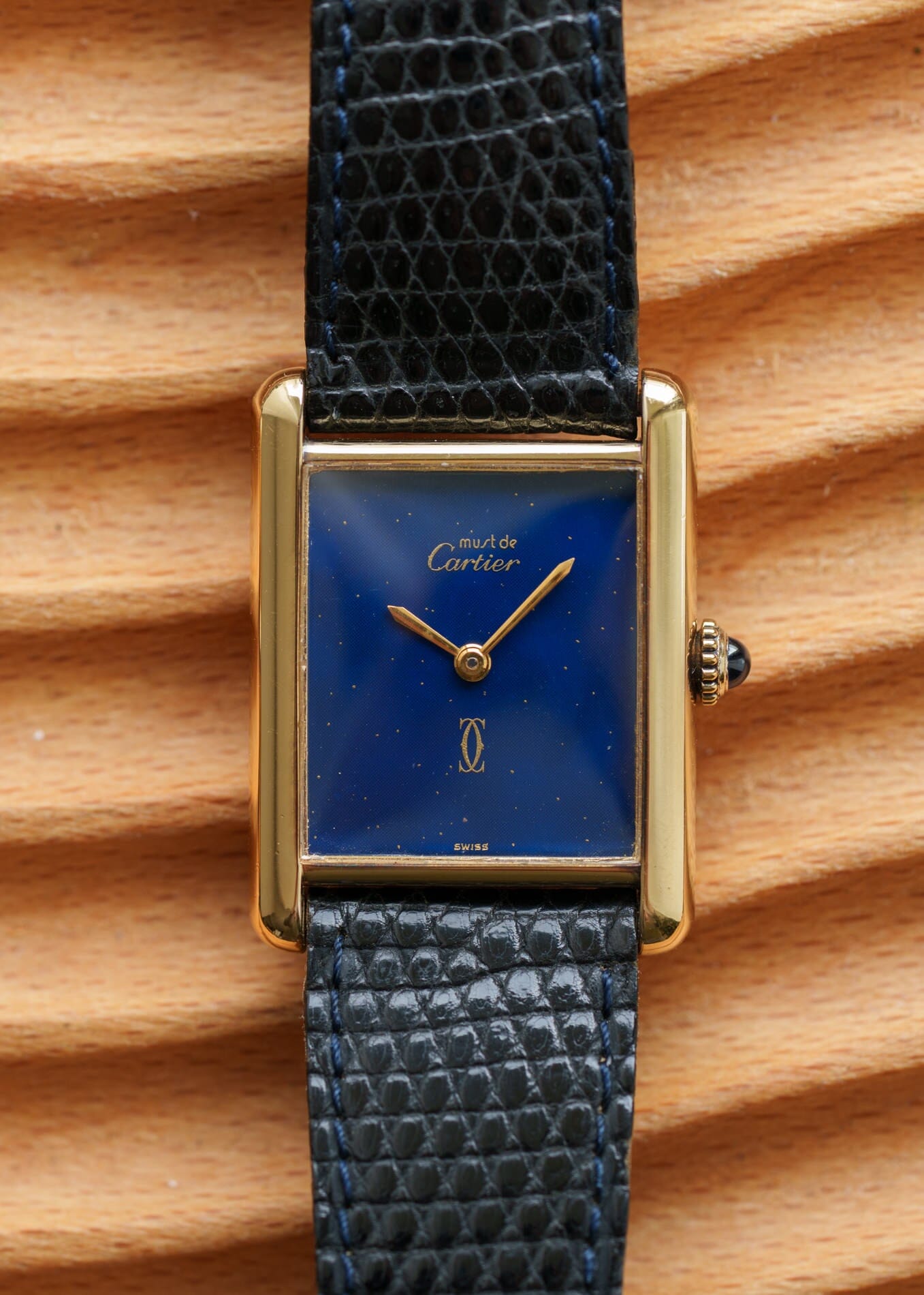 カルティエ マストタンク LM ラピスブルー 手巻き Watch CARTIER 