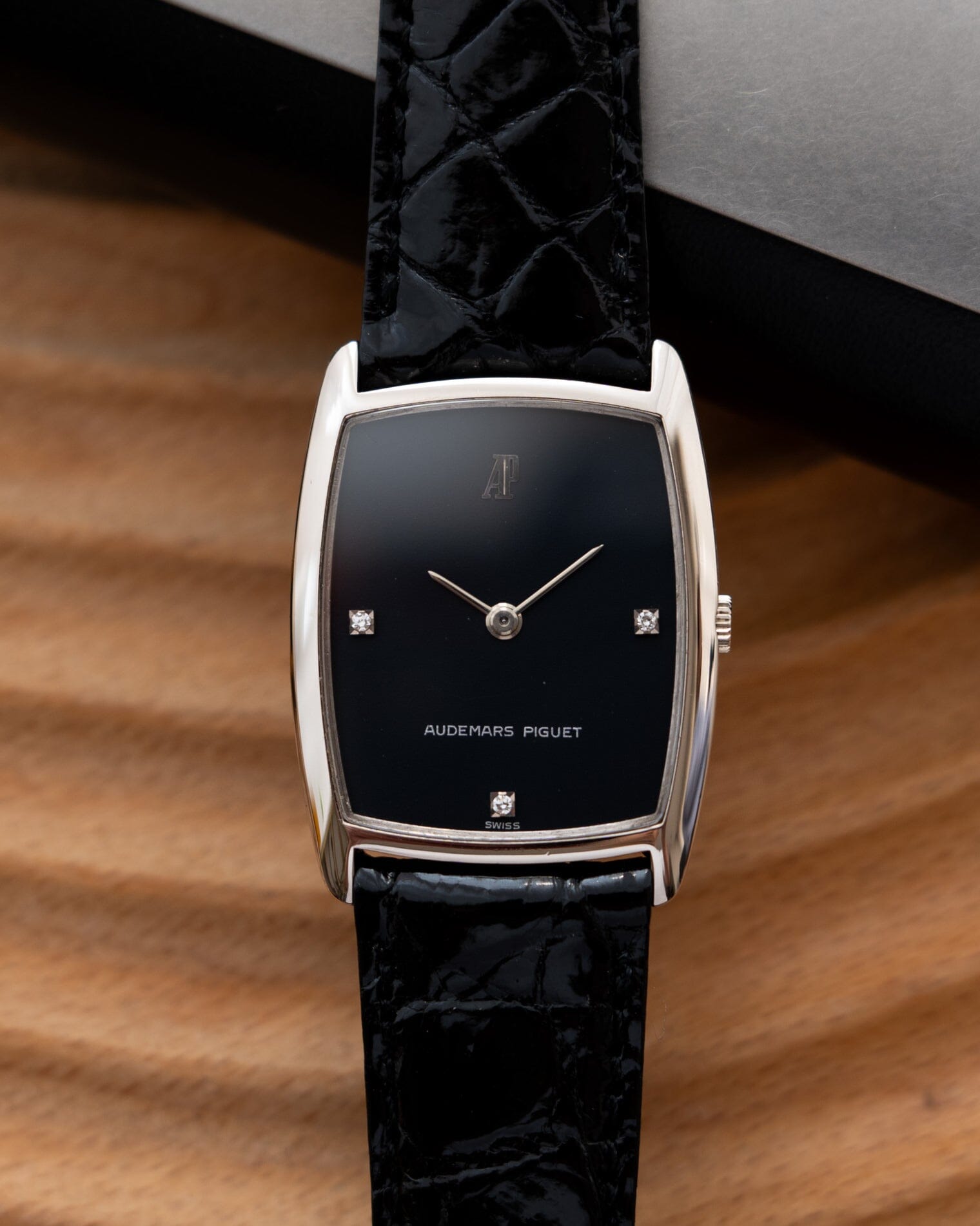 Audemars piguet shop black leather strap