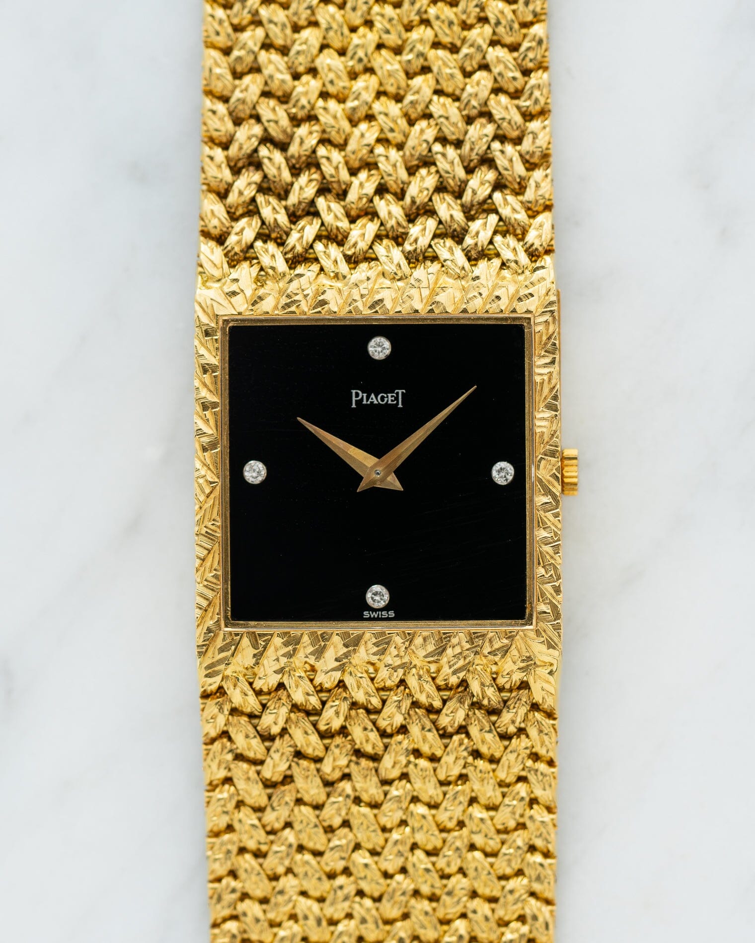 Piaget Square 934D2 YG Onyx Diamond Dial Cal.9P2 ARBITRO