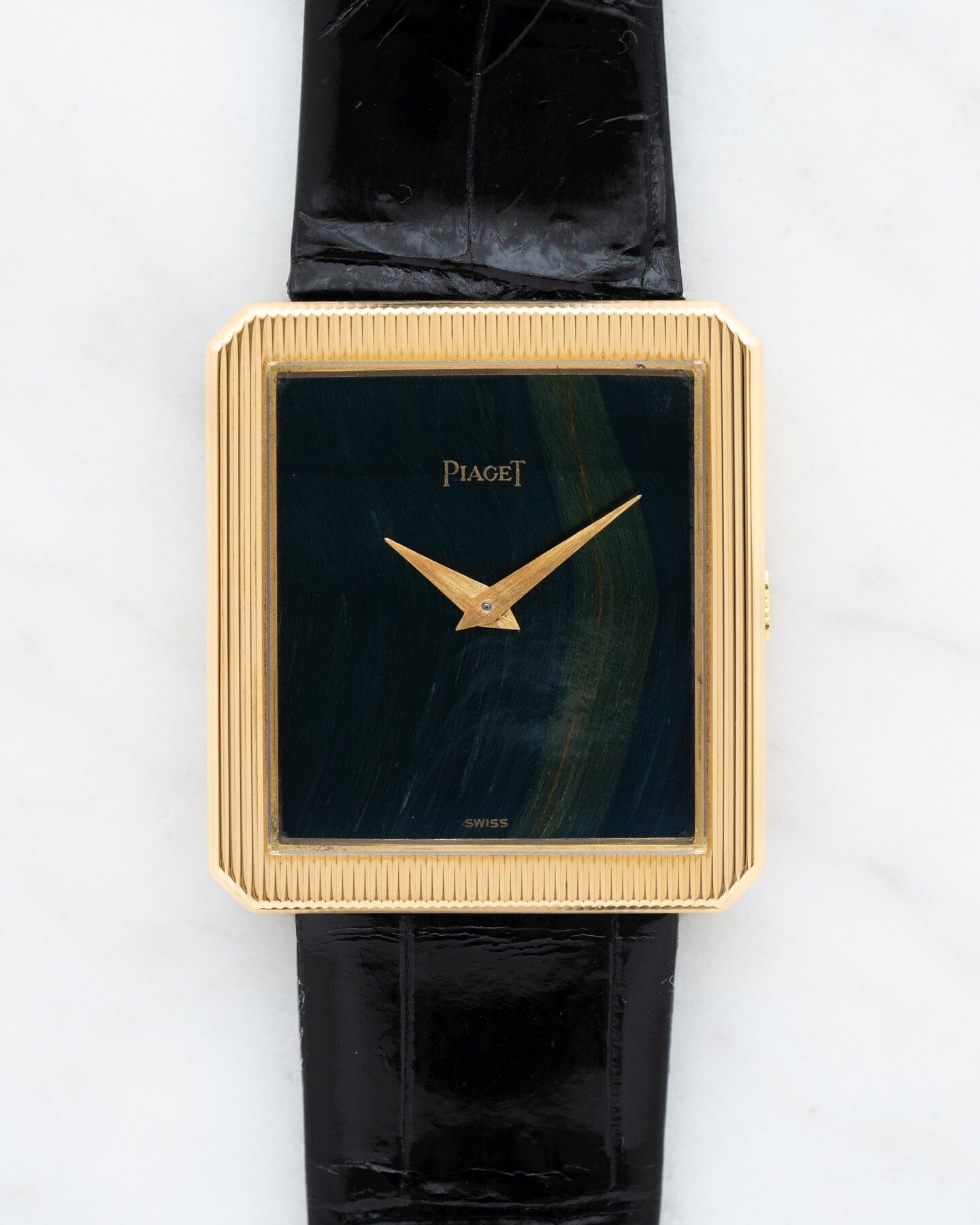 Piaget Protocole 9154 YG Blue Tiger Eye Dial Cal.9P2 1990s ARBITRO