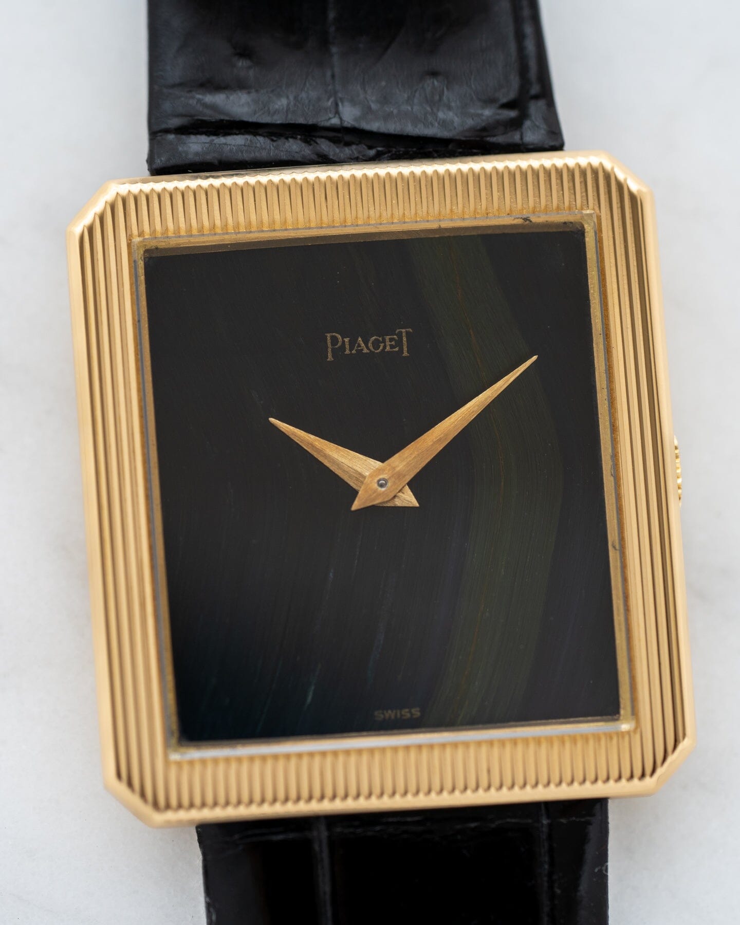 Piaget Protocole 9154 YG Blue Tiger Eye Dial Cal.9P2 1990s ARBITRO