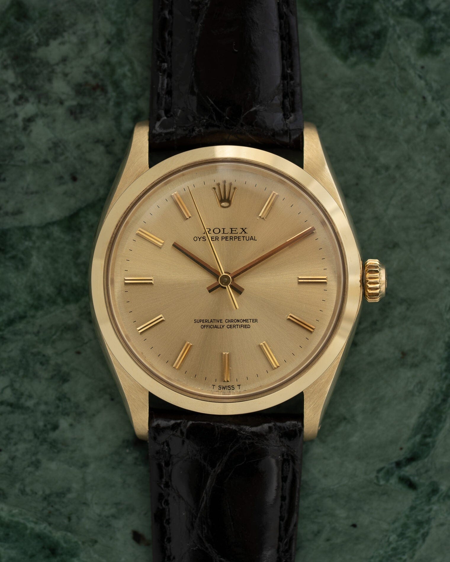 Rolex Oyster Perpetual 1002 YG Champagne Dial ARBITRO