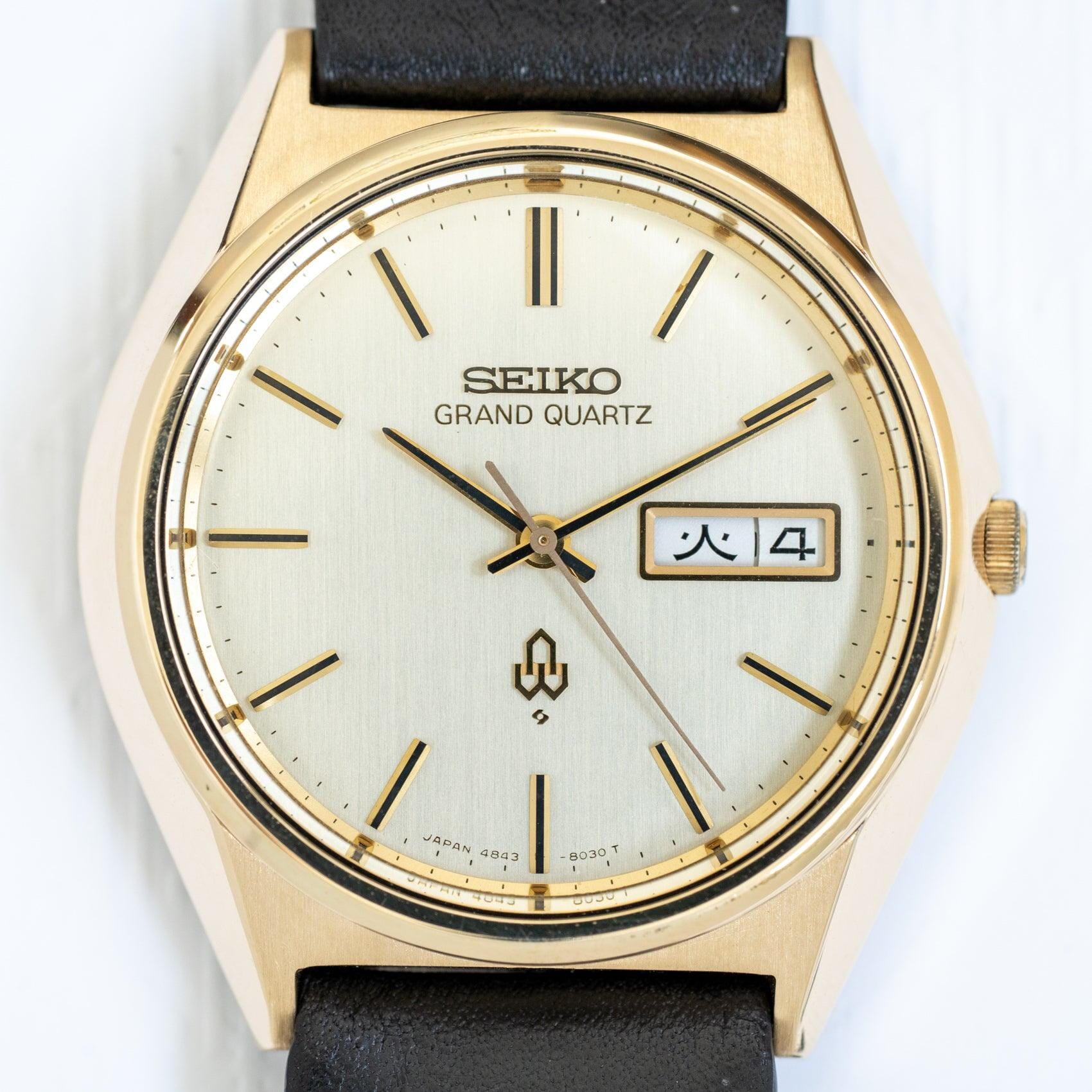 SEIKO GRAND QUARTZ 4843 8040 CAP GOLD