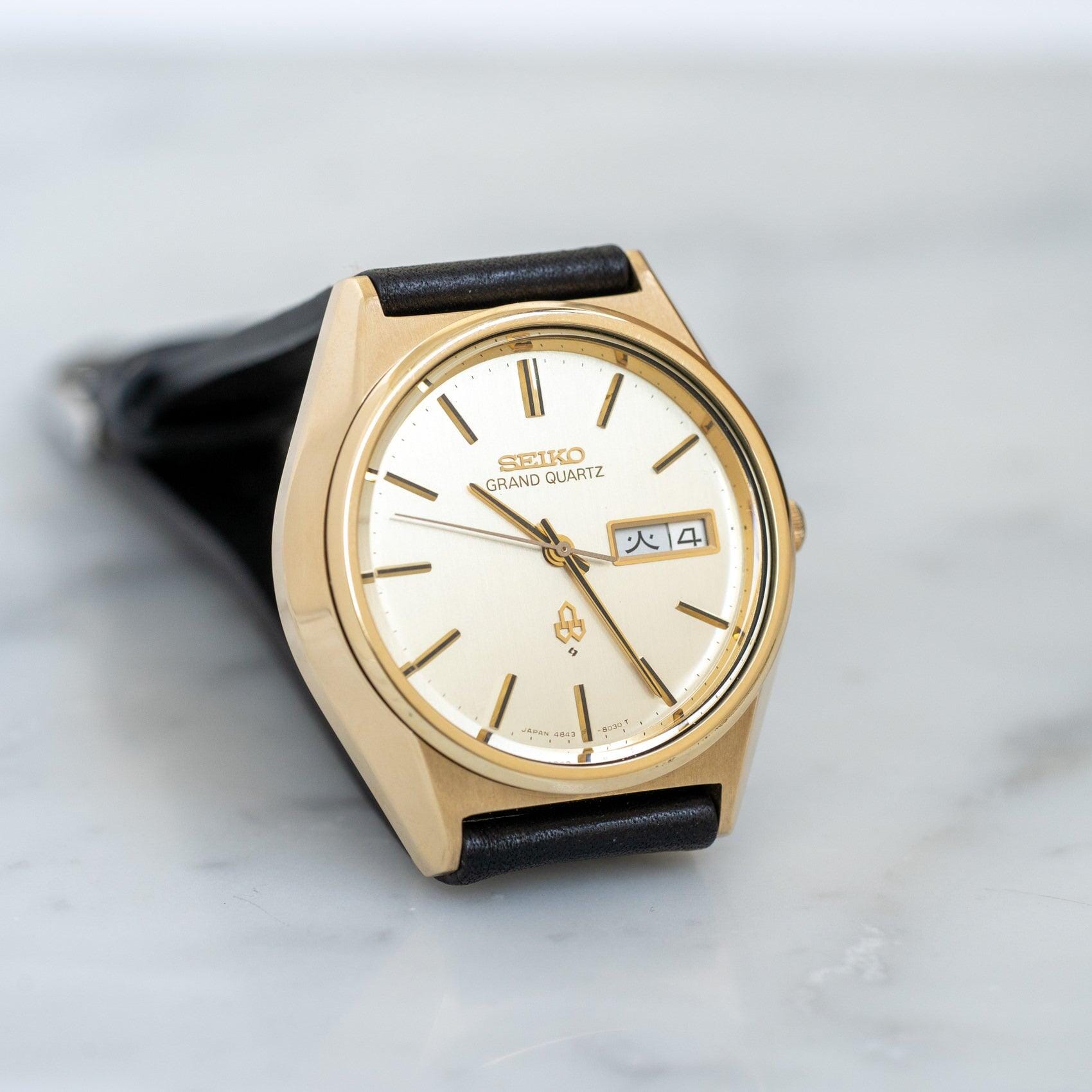 SEIKO GRAND QUARTZ 4843 8040 CAP GOLD ARBITRO