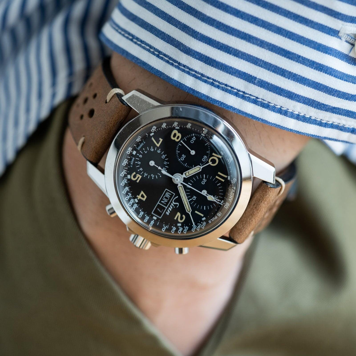 Sinn 40mm Men\'s Automatic Chronograph 7750 Day-Date 103 Watch 103.B.AUTO.POL.TY! Classic Pilot Chronographs: A Timeless Tradition with the  main image 2