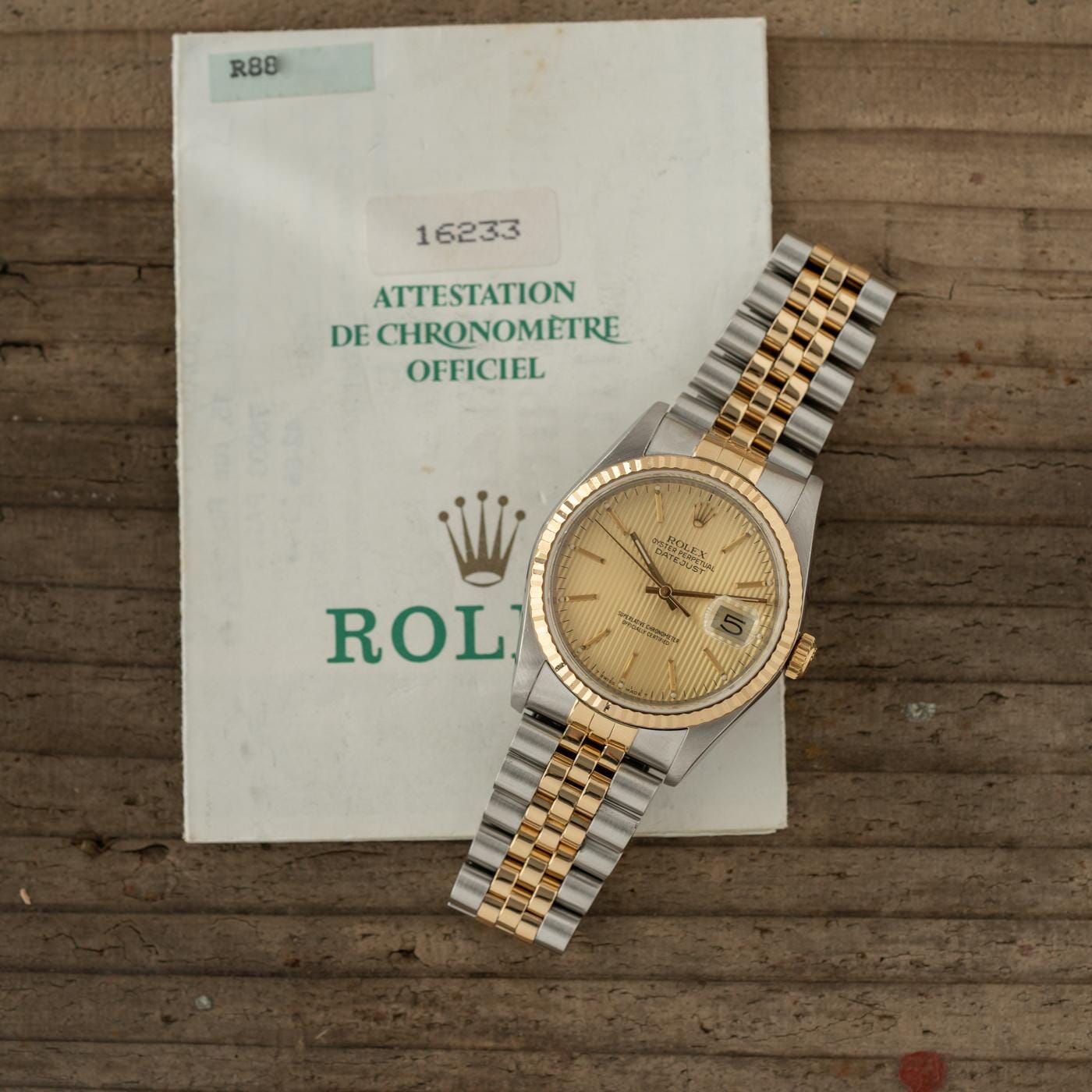 ロレックス デイトジャスト 16233 コンビモデル タペストリーダイアル / ROLEX Datejust 16233 Cal.3135 |  ARBITRO