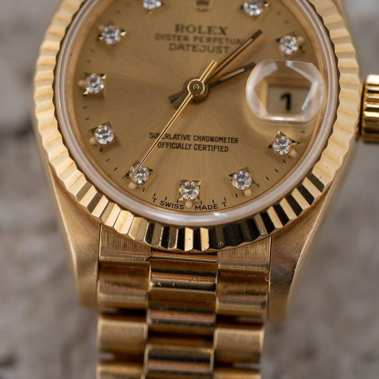 ロレックス デイトジャスト レディース 10Pダイヤ 18金無垢 1994年製 / ROLEX Lady-Datejust 69178G |  ARBITRO