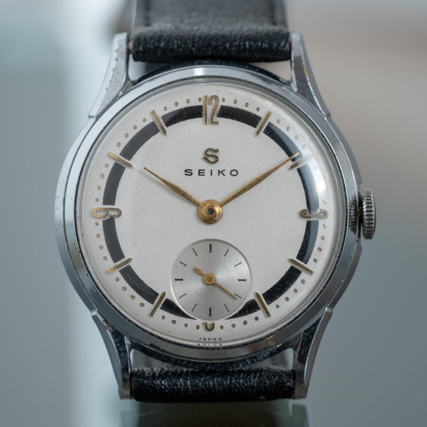 SEIKO Moris 1930s Manual 2 tone black and white dial